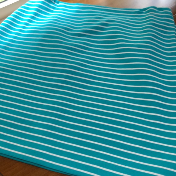 Talbots Dresses & Skirts - Talbots Teal/White Striped A-Line Skirt    Sz 14